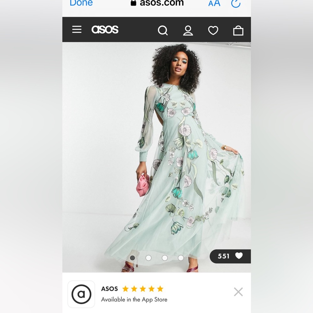 STUNNING asos dress in teal and pink.